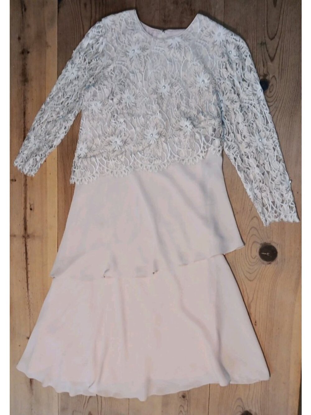 VTG Miss Elliette Womens 16 Maxi Formal Dress Pink Lace Mother Of The Bride MOTB
